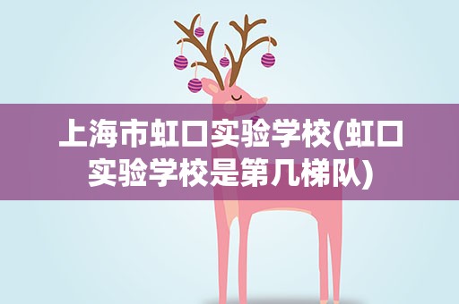 上海市虹口实验学校(虹口实验学校是第几梯队)