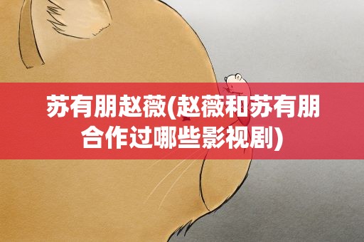 苏有朋赵薇(赵薇和苏有朋合作过哪些影视剧)