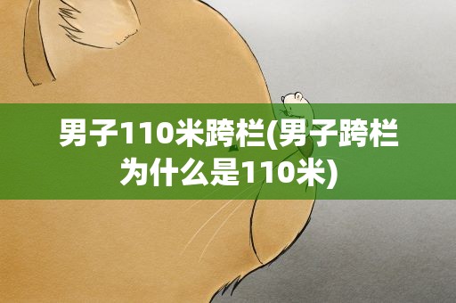 男子110米跨栏(男子跨栏为什么是110米)