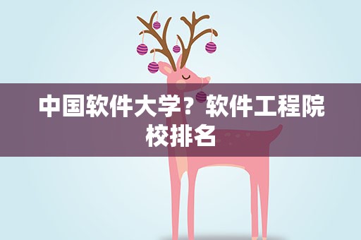中国软件大学？软件工程院校排名