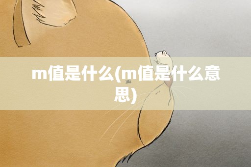 m值是什么(m值是什么意思)