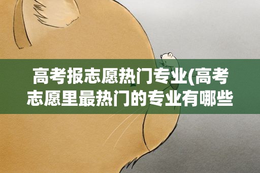 高考报志愿热门专业(高考志愿里最热门的专业有哪些)