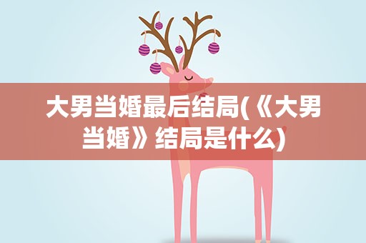 大男当婚最后结局(《大男当婚》结局是什么)