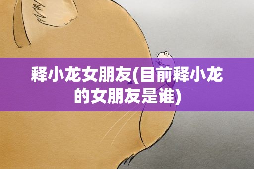释小龙女朋友(目前释小龙的女朋友是谁)