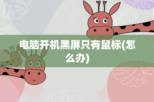 电脑开机黑屏只有鼠标(怎么办)