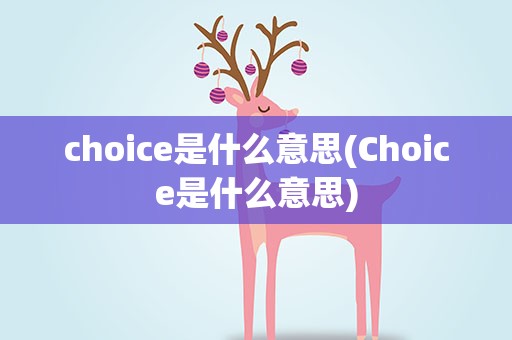 choice是什么意思(Choice是什么意思)