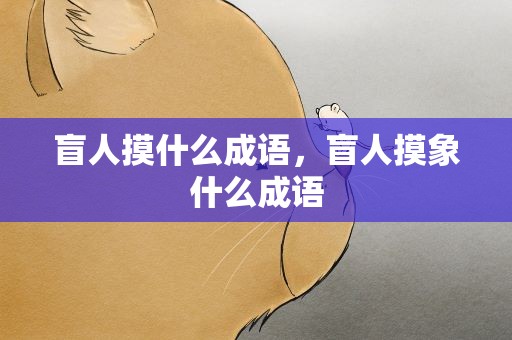盲人摸什么成语，盲人摸象什么成语