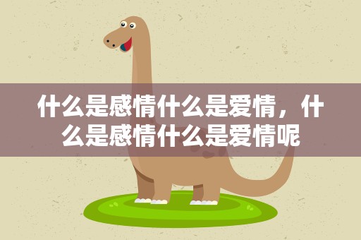 什么是感情什么是爱情，什么是感情什么是爱情呢