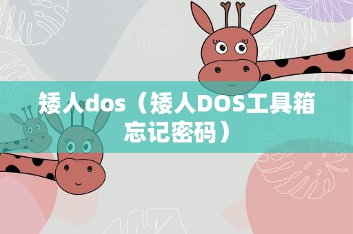 矮人dos（矮人DOS工具箱忘记密码）