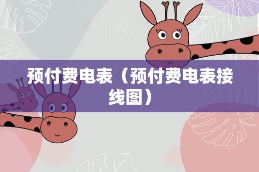 预付费电表（预付费电表接线图）