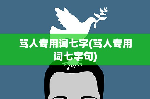 骂人专用词七字(骂人专用词七字句)