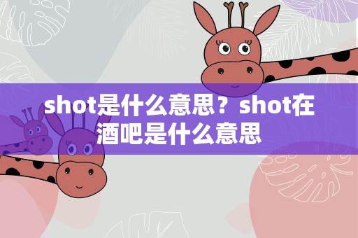 shot是什么意思？shot在酒吧是什么意思