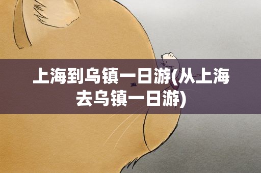 上海到乌镇一日游(从上海去乌镇一日游)