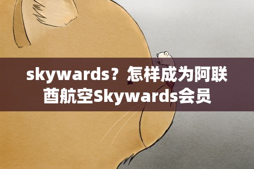 skywards？怎样成为阿联酋航空Skywards会员