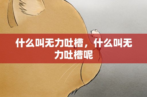 什么叫无力吐槽，什么叫无力吐槽呢