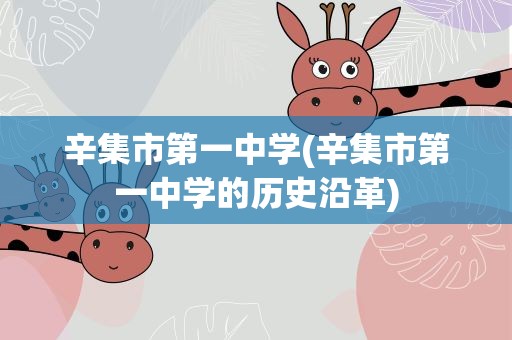 辛集市第一中学(辛集市第一中学的历史沿革)