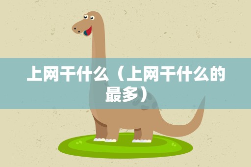 上网干什么（上网干什么的最多）