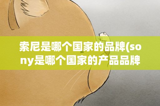 索尼是哪个国家的品牌(sony是哪个国家的产品品牌)