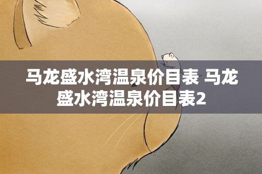 马龙盛水湾温泉价目表 马龙盛水湾温泉价目表2