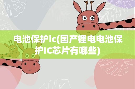 电池保护ic(国产锂电电池保护IC芯片有哪些)
