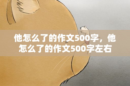 他怎么了的作文500字，他怎么了的作文500字左右
