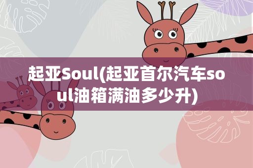 起亚Soul(起亚首尔汽车soul油箱满油多少升)