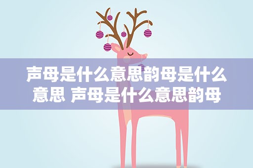 声母是什么意思韵母是什么意思 声母是什么意思韵母又是什么意思