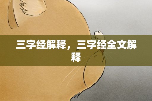 三字经解释，三字经全文解释