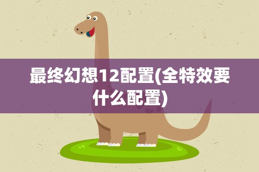 最终幻想12配置(全特效要什么配置)