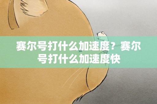 赛尔号打什么加速度？赛尔号打什么加速度快