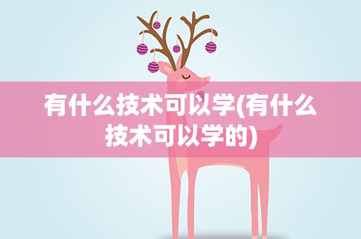 有什么技术可以学(有什么技术可以学的)