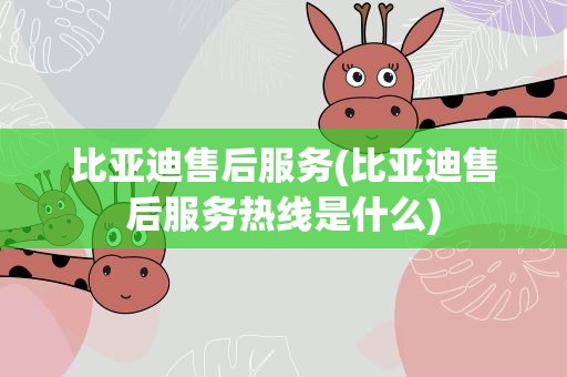 比亚迪售后服务(比亚迪售后服务热线是什么)