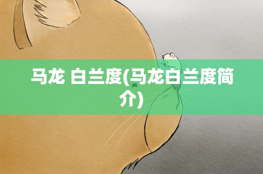 马龙 白兰度(马龙白兰度简介)