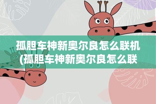 孤胆车神新奥尔良怎么联机(孤胆车神新奥尔良怎么联机教学)