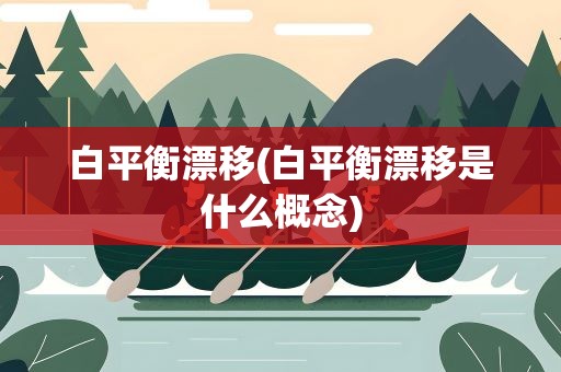 白平衡漂移(白平衡漂移是什么概念)