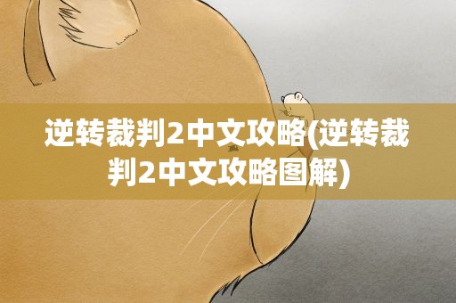 逆转裁判2中文攻略(逆转裁判2中文攻略图解)