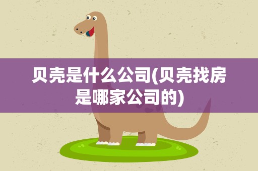 贝壳是什么公司(贝壳找房是哪家公司的)