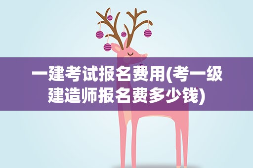 一建考试报名费用(考一级建造师报名费多少钱)