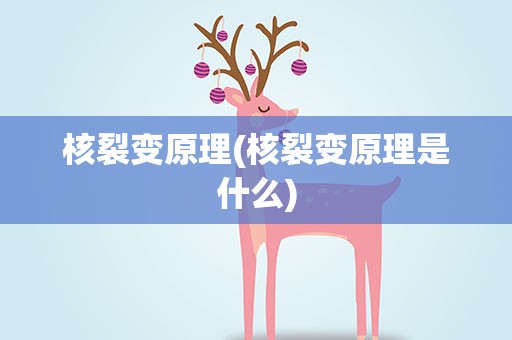 核裂变原理(核裂变原理是什么)