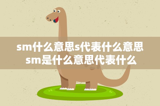 sm什么意思s代表什么意思 sm是什么意思代表什么