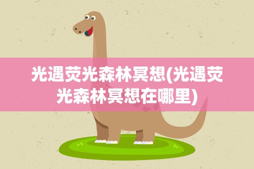 光遇荧光森林冥想(光遇荧光森林冥想在哪里)