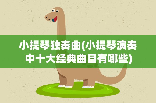 小提琴独奏曲(小提琴演奏中十大经典曲目有哪些)