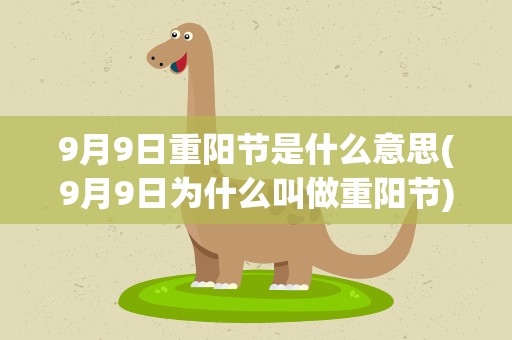 9月9日重阳节是什么意思(9月9日为什么叫做重阳节)