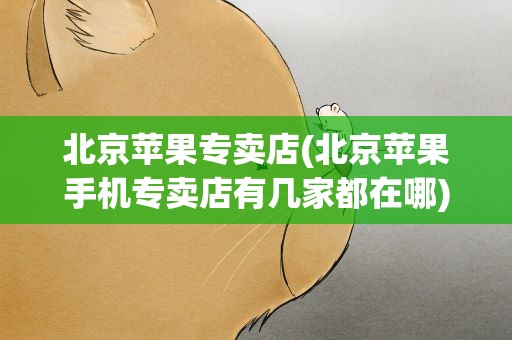 北京苹果专卖店(北京苹果手机专卖店有几家都在哪)