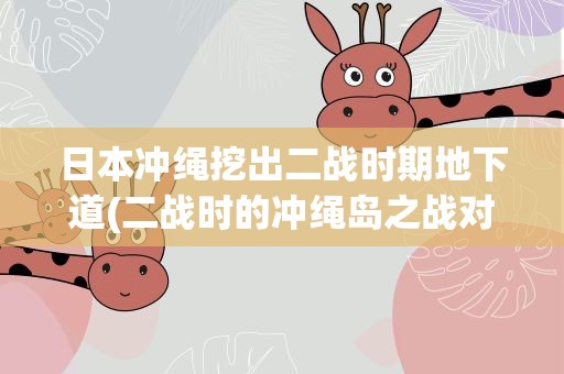 日本冲绳挖出二战时期地下道(二战时的冲绳岛之战对当时的日本有什么影响)