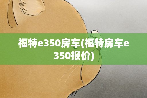福特e350房车(福特房车e350报价)