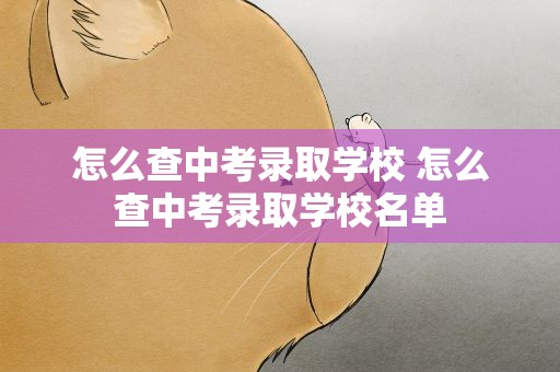 怎么查中考录取学校 怎么查中考录取学校名单