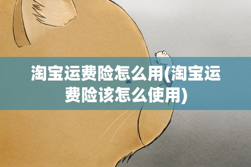 淘宝运费险怎么用(淘宝运费险该怎么使用)