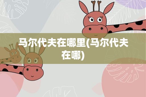 马尔代夫在哪里(马尔代夫在哪)