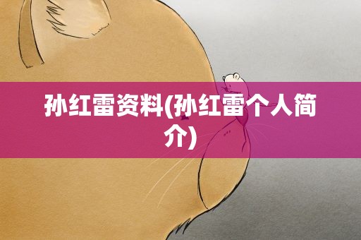 孙红雷资料(孙红雷个人简介)